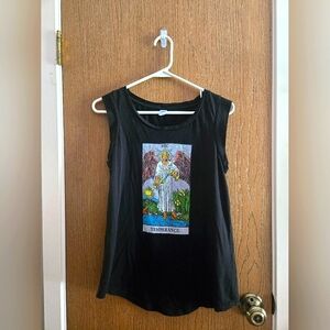 Witchy Temperance Tarot Black Graphic Tank Top